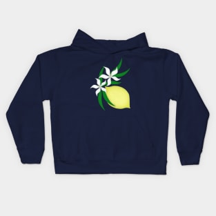 Lemon with flower and leaves. Kids Hoodie